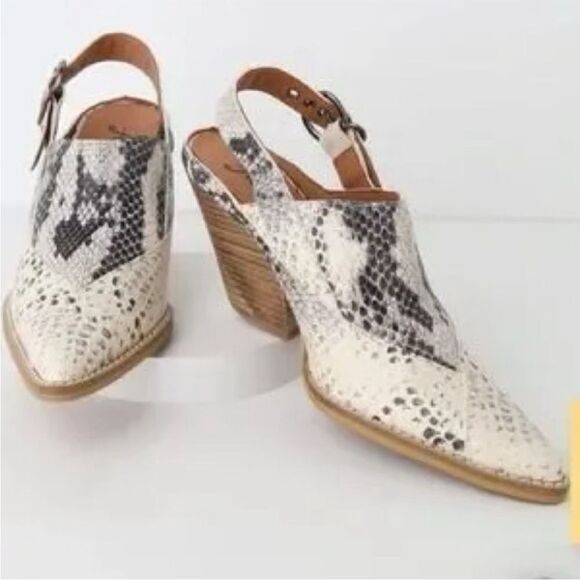 Free People Silverton Snake Print Western Leather Slingback Mules US 10 - Picture 1 of 10